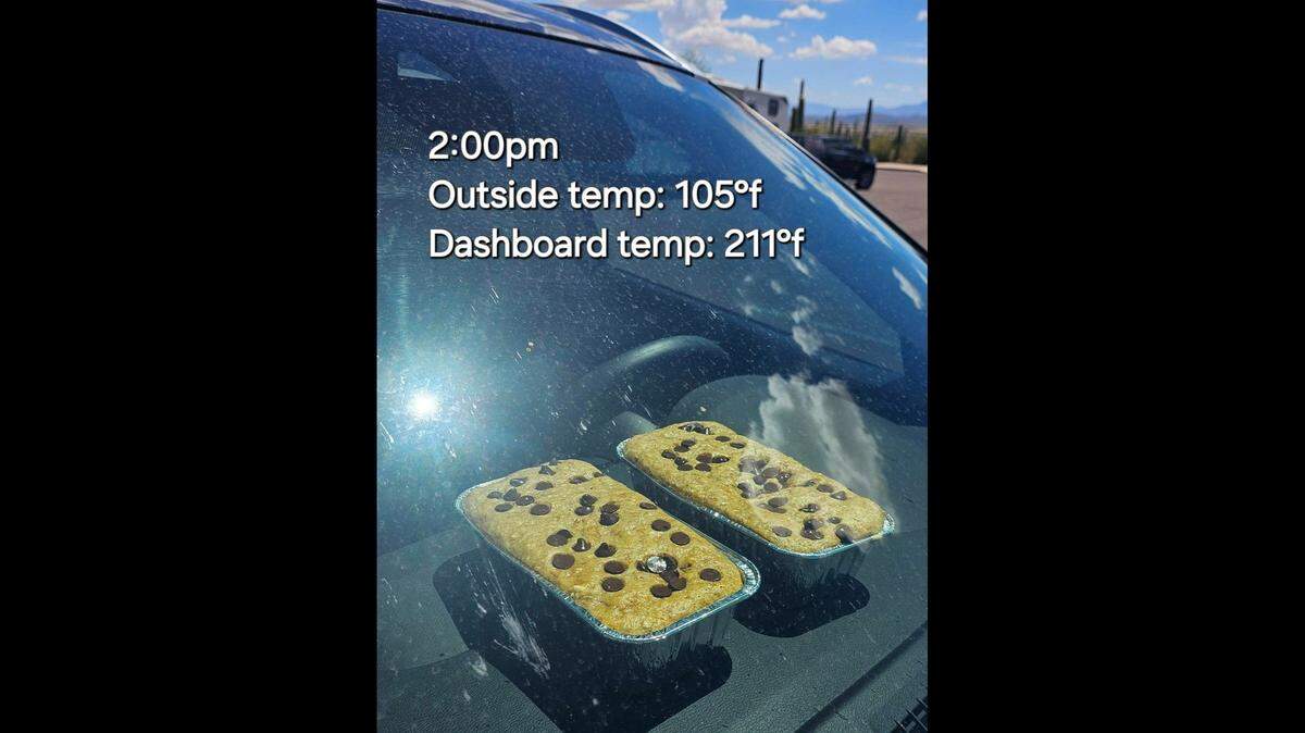 Saguaro National Park rangers tried to bake banana bread on a car’s dashboard in Arizona. Now, they are warning the public about the dangers of leaving people and pets in hot vehicles.