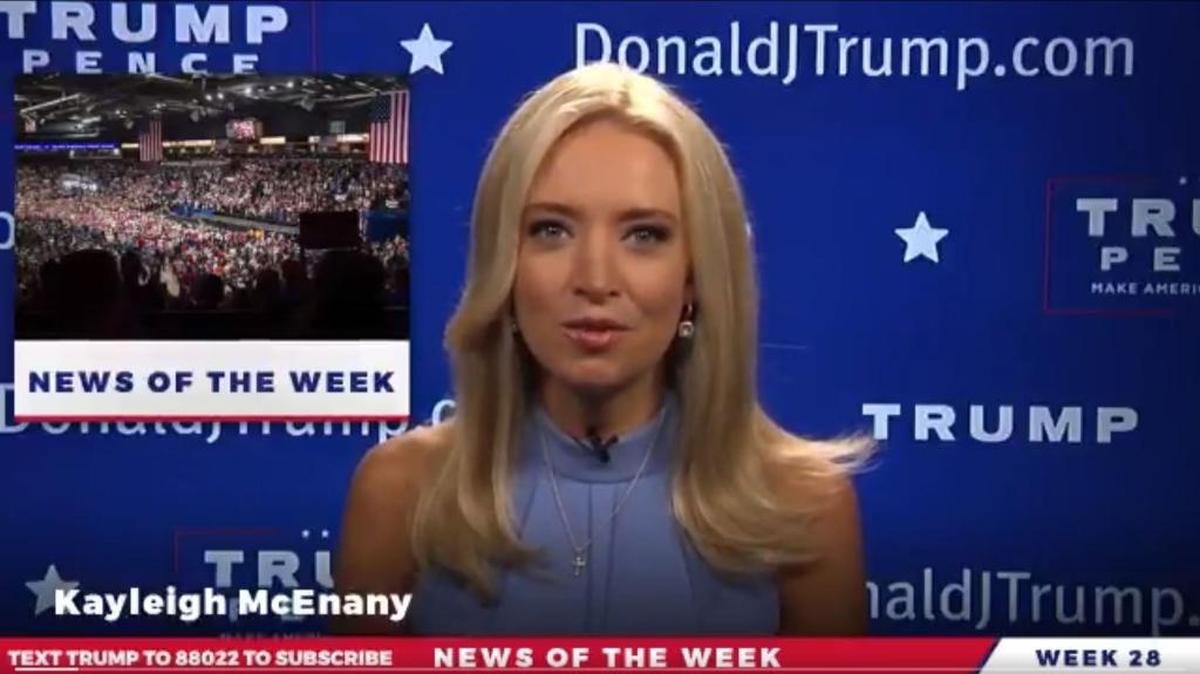 Kayleigh McEnany hosts a campaign-style video posted to President Trump’s Facebook and Twitter pages.