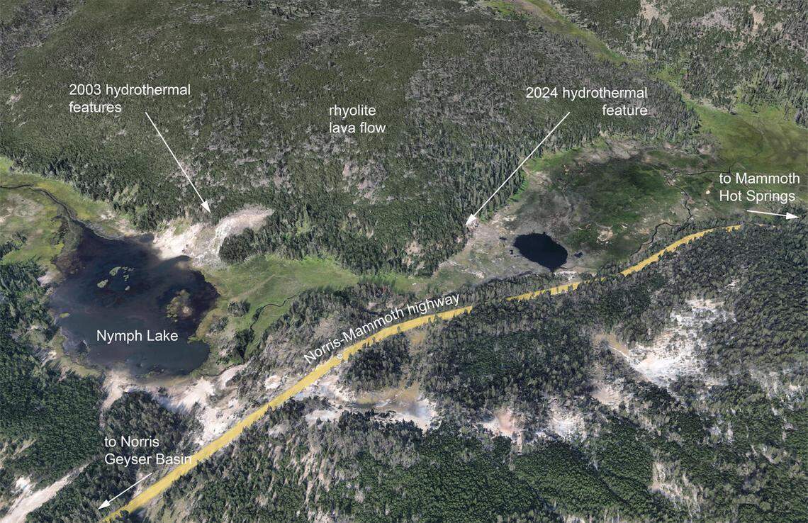 An image shows where the two features are situated in the fault line area.&nbsp;