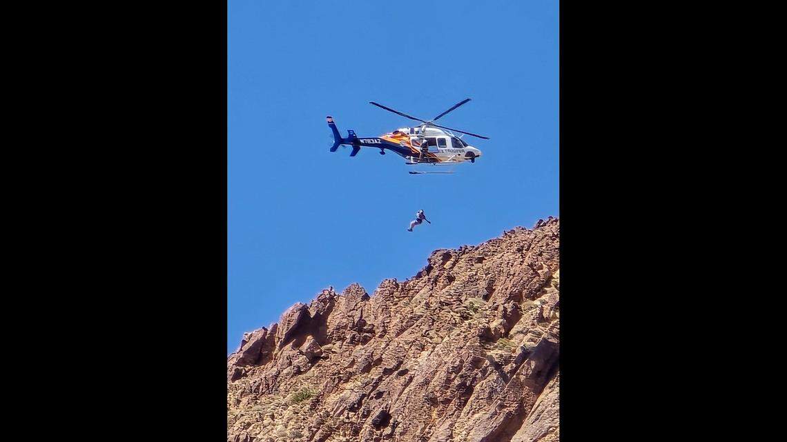 A 23-year-old climber was stuck on a rocky and jagged peak May 20 in northwestern Arizona, rescuers said.