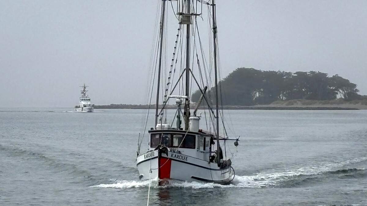 A missing fisherman’s boat was found floating in California, officials said.