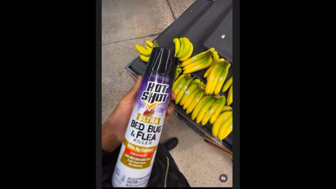 A man recorded himself spraying food with bug spray in an Arizona Walmart, police said.