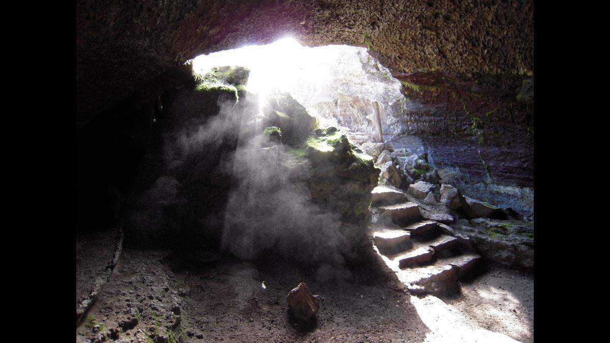 A bear made an “incredibly rare” sighting at Lava Beds National Monument, park officials say.