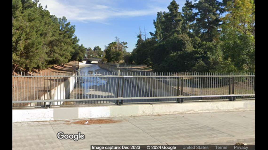 A woman was swept away in a swift-moving California river after the onset of a sudden storm, rescuers say.