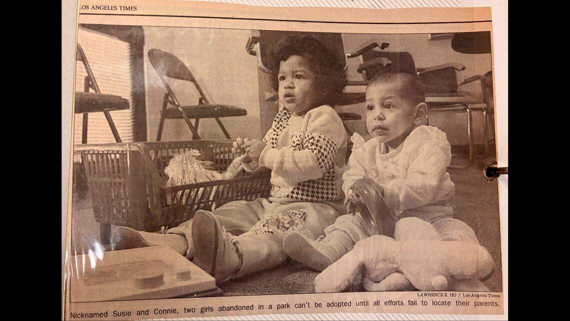 A woman saved newspaper clippings from 1989 about her and her sister’s abandonment, deputies said.