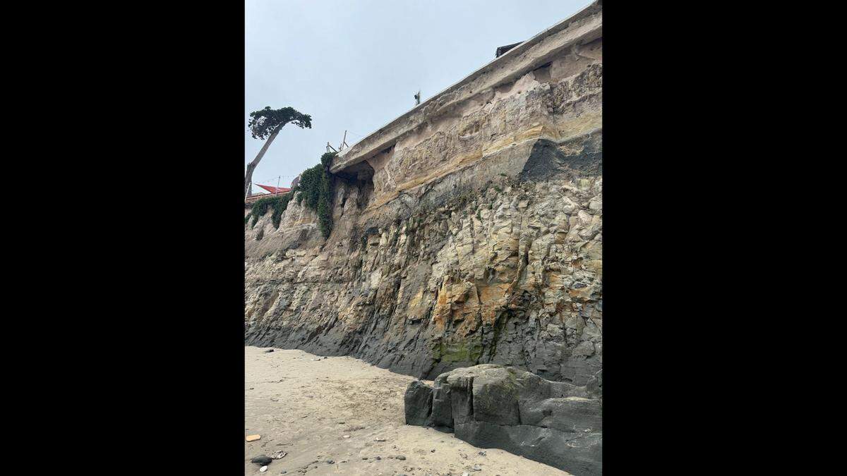 A man died after falling 50 feet from a California bluff onto a beach, fire officials say.