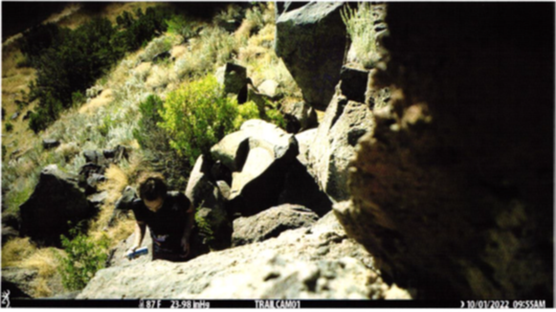 A man defaced ancient petroglyphs in New Mexico, but his good intentions behind the act helped him avoid prison time, officials said.
