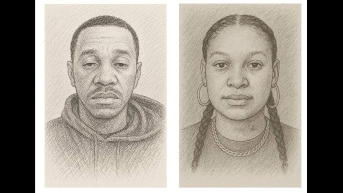 Police released sketches of two people possibly connected to Iran Moreno’s slaying in an effort to close the case.