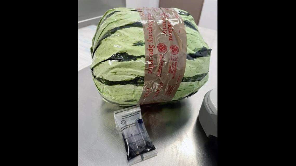 Packages of meth wrapped in paper were disguised as watermelons in a shipment at a U.S.-Mexico border crossing near San Diego, California, officials say.