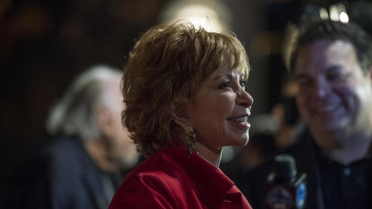 Inductee, author Isabel Allende answers reporters questions before entering the California Museum on Wednesday evening at the California Hall of Fame on November 30, 2016.