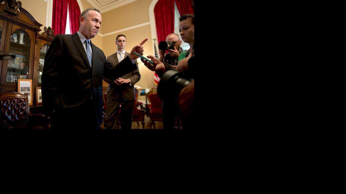 
Senate President Pro Tem Darrell Steinberg, D-Sacramento, re-emphasizes in March that he wants Sen. Leland Yee to resign or be suspended. FBI agents raided the Capitol office of Yee and his Bay Area home. Yee was later arrested on suspicion of corruption.  
