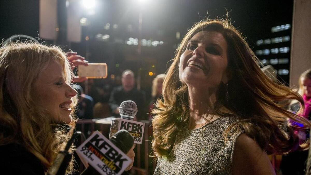 Inductee Maria Shriver is interviewed on the red carpet before entering the California Museum on Wednesday evening at the California Hall of Fame ceremony on November 30, 2016.