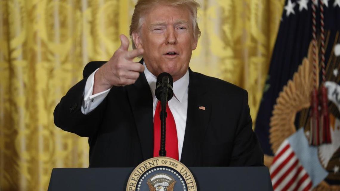 At a news conference, Thursday, Feb. 16, 2017, President Donald Trump said, “We’re issuing a new executive action next week that will comprehensively protect our country.”