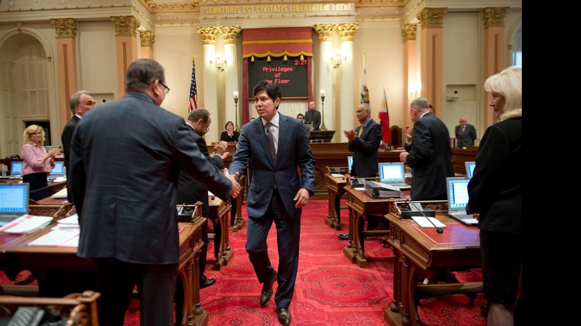 Late-night rides  are one way President Pro Tem Sen. Kevin de León, center, has sought to cement his relationship with fellow lawmakers.