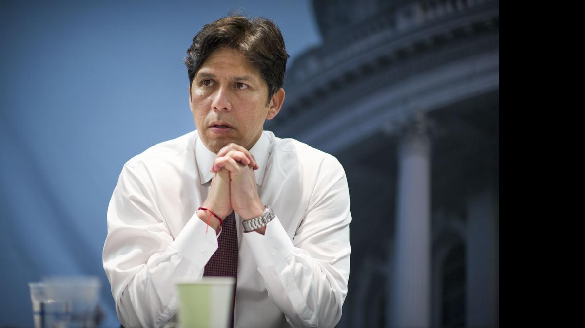 
Senate President Pro Tem Kevin de León, D-Los Angeles, speaks with The Sacramento Bee Capitol Bureau on March 2, 2015.
