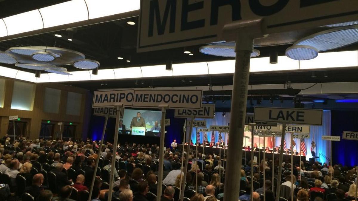 
Activists attend the California Republican Party’s fall convention in Anaheim on Sunday.
