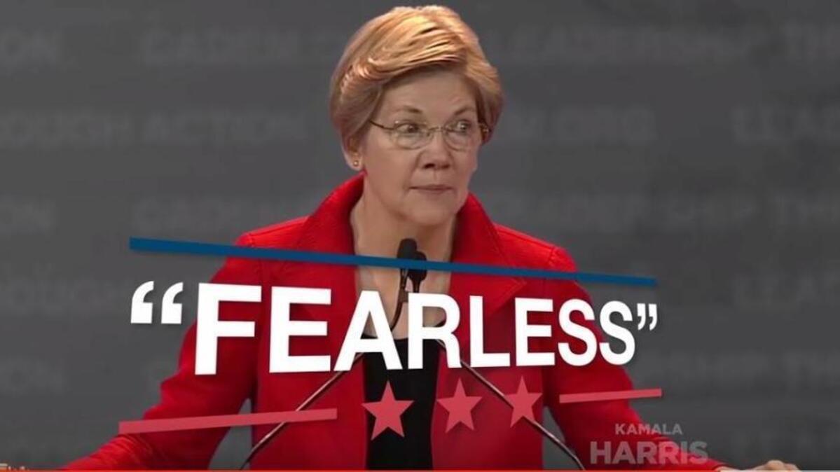 A still from Democratic U.S. Senate candidate Kamala Harris’ TV ad featuring U.S. Sen. Elizabeth Warren, D-Massachusetts.