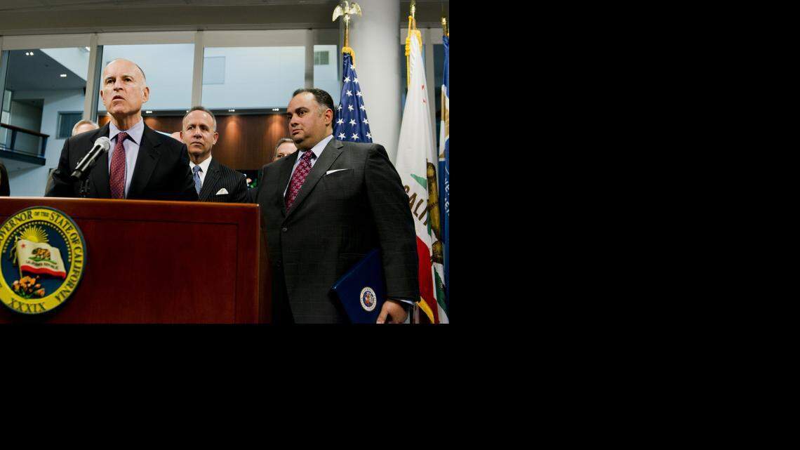 
Gov. Jerry Brown, has appointed former Assembly Speaker John A. Pérez, shown at right in February, to the University of California Board of Regents.
