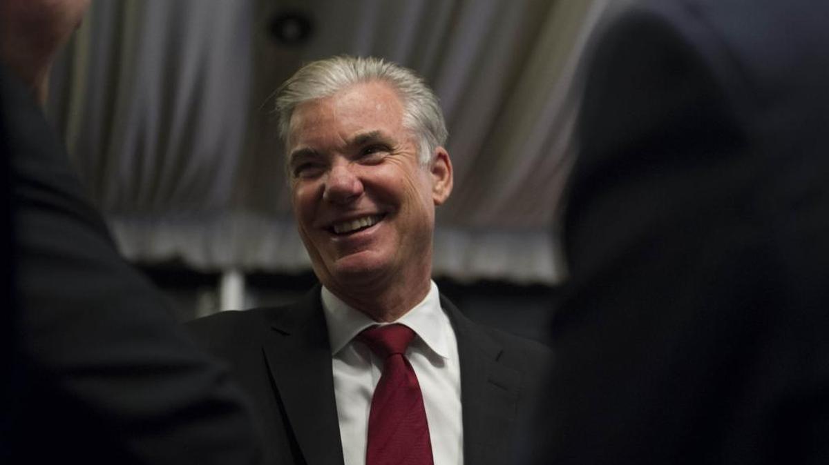 Superintendent of Public Instruction Tom Torlakson greets his supporters during an election night watch party at the Citizen Hotel in Sacramento, Calif., on Nov. 4, 2014. This year, Torlakson is a leading in the campaign to pass a $9 billion school bond.