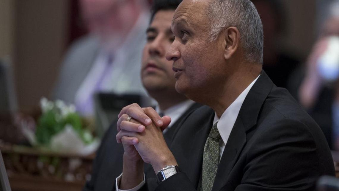
State Sen. Ed Hernandez, D-Azusa, listens during session in 2013. Hernandez has introduced a health special session bill to increase the tobacco tax and overhaul an existing tax on managed-care organizations.

