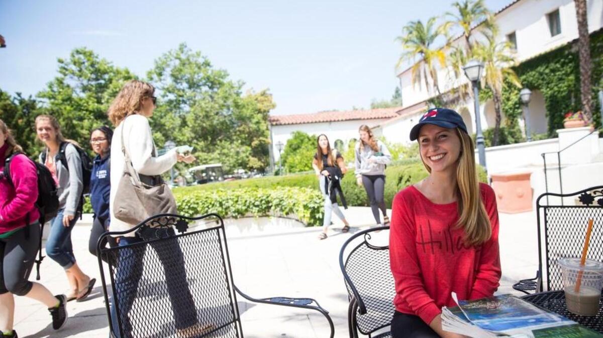 “I know that Hillary is going to be a champion of women’s rights,” said Anna Cheyette, 18, a first-year Scripps College student from Berkeley, on campus in Claremont on Wednesday, May 11, 2016. Cheyette noted Clinton’s support for paid family leave, universal child care, raising the minimum wage and reproductive rights.