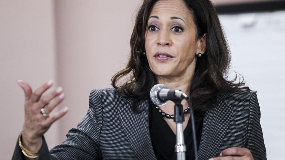 Attorney General Kamala Harris speaks at a meet and greet at Building and Construction Trades Council in Los Angeles.