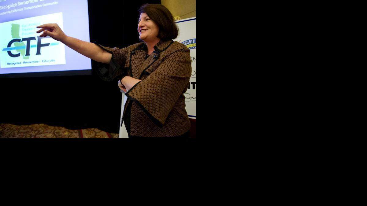 
California Assembly Speaker Toni Atkins, D-San Diego, waves to a supporter before taking the stage to speak. Drivers would fund repairs to California’s roads with a new user charge under a proposal she unveiled Wednesday. “California cannot have a strong middle class or a thriving economy if our roadways are congested and people and goods cannot move efficiently,” Atkins said in a speech to the California Transportation Foundation at the Grand Sheraton on Wednesday, Feb. 4, 2015, in Sacramento.
