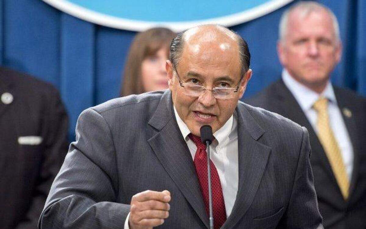 
Former Sen. Lou Correa at a press conference at the Capitol on Feb. 19, 2013.
