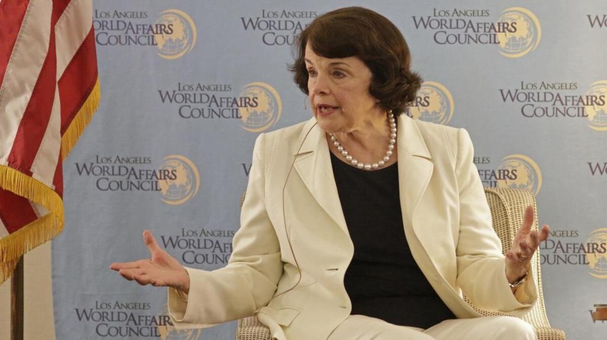 U.S. Sen. Dianne Feinstein at the Los Angeles World Affairs Council in Santa Monica, Calif., on September 2, 2015.