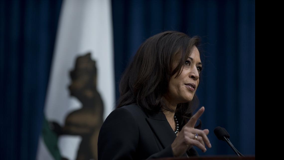 
Attorney General Kamala Harris speaking during a ceremony earlier this year at the Crocker Art Museum in Sacramento.
