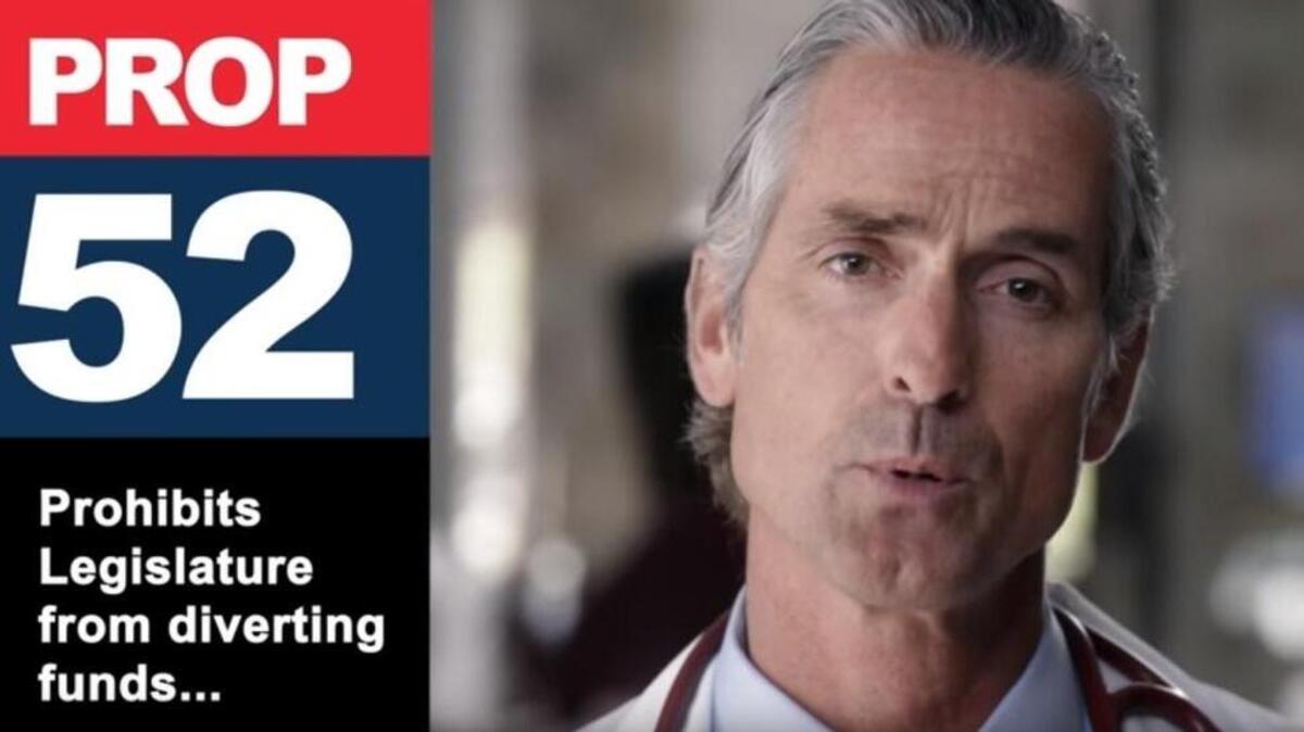 Still from Proposition 52 television advertisement during the 2016 election.