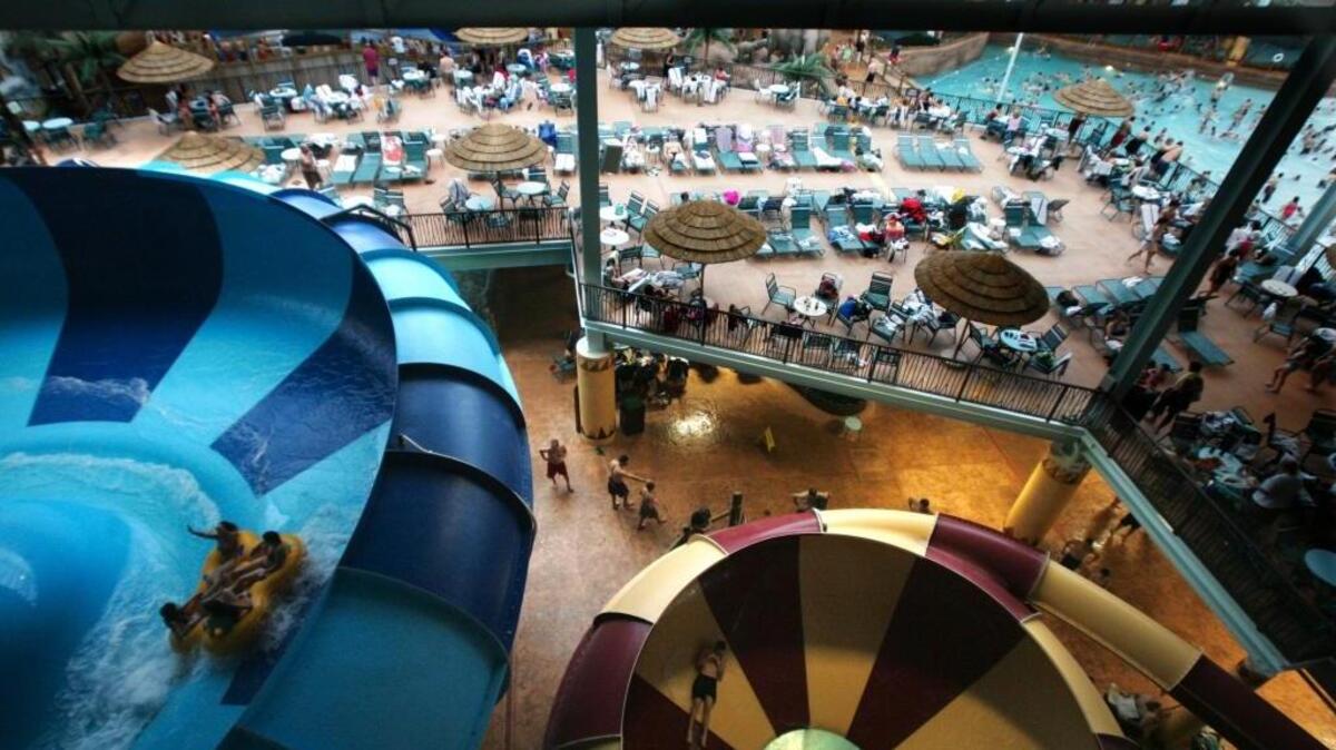Patrons take advantage on December 27, 2007, of the warm waters at the Kalahari Resort in Sandusky, Ohio, the largest indoor water park in the United States.