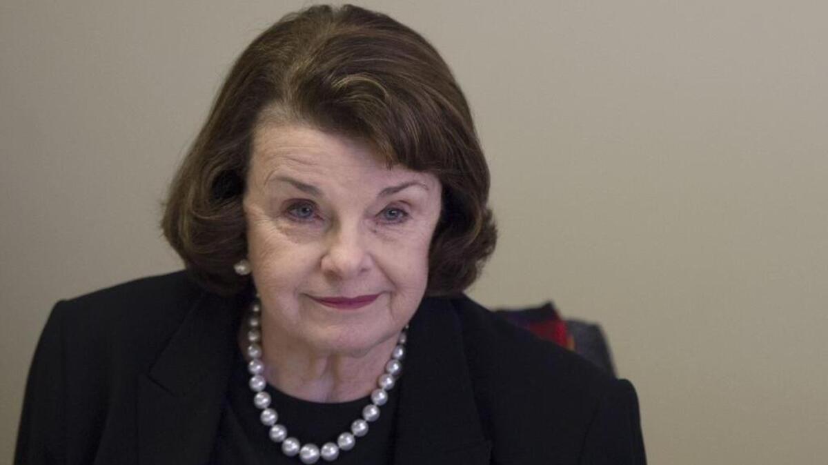 U.S. Sen. Dianne Feinstein talks with the editorial board at The Sacramento Bee on March 30, 2016.