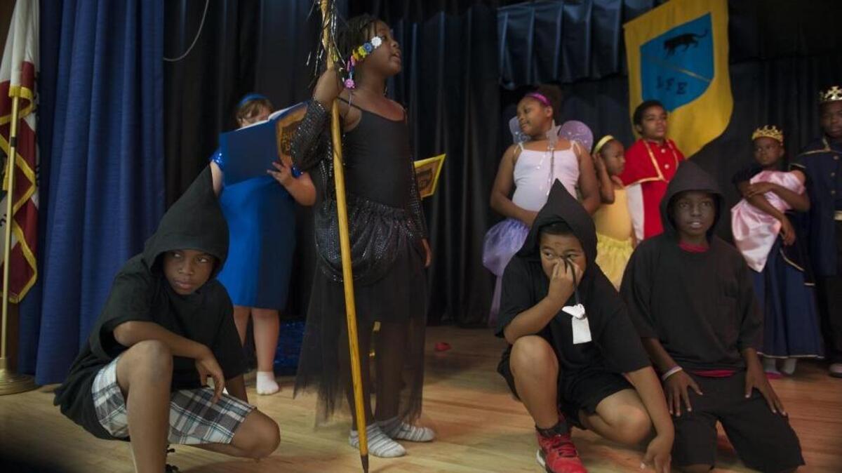 Lynae Morgan portrays Morgana the Wicked Fairy in Leataata Floyd Elementary School’s “Sleeping Beauty,” its first-ever school play, put on by about two dozen students on June 3, 2015.