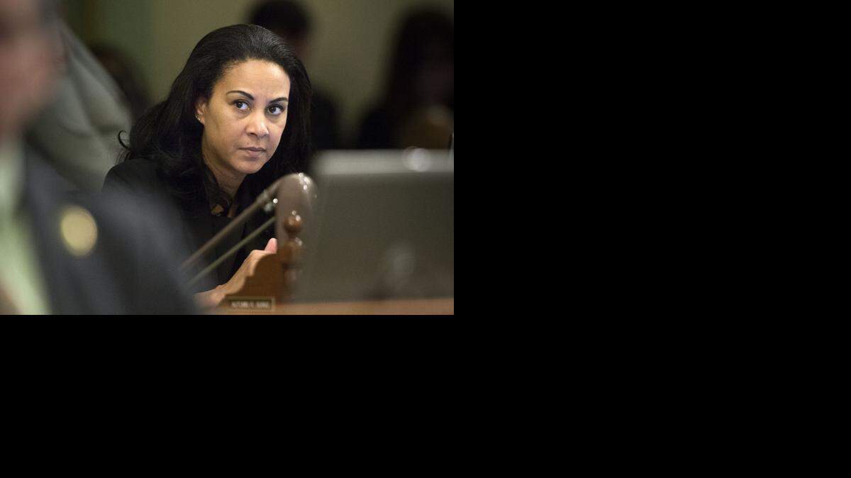 
Assemblywoman Autumn Burke, D-Inglewood, during an Assembly session on Thursday, March 26, 2015.
