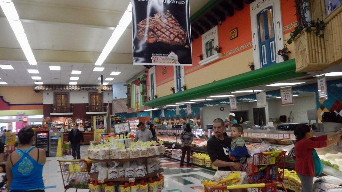This Mi Pueblo store in San Jose is designed to evoke memories of the Mexican state of Michoacan, where founder Juvenal Chavez was born.