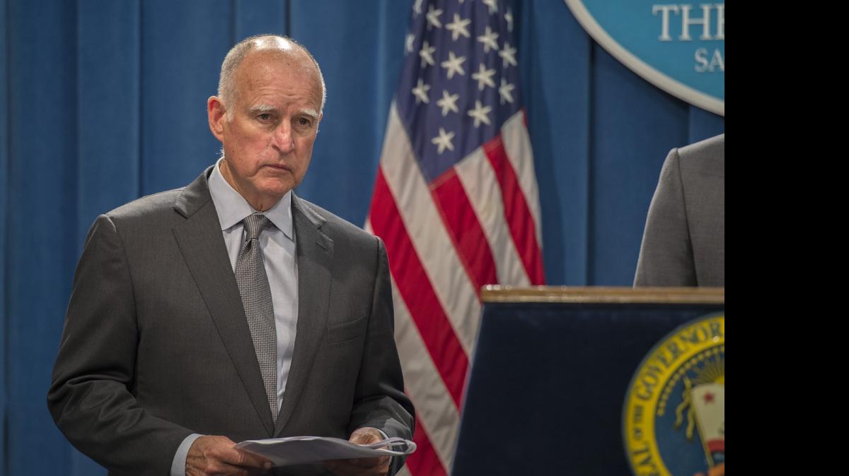 
Gov. Jerry Brown waits to answers questions during a news conference where he announced a budget agreement on June 16.
