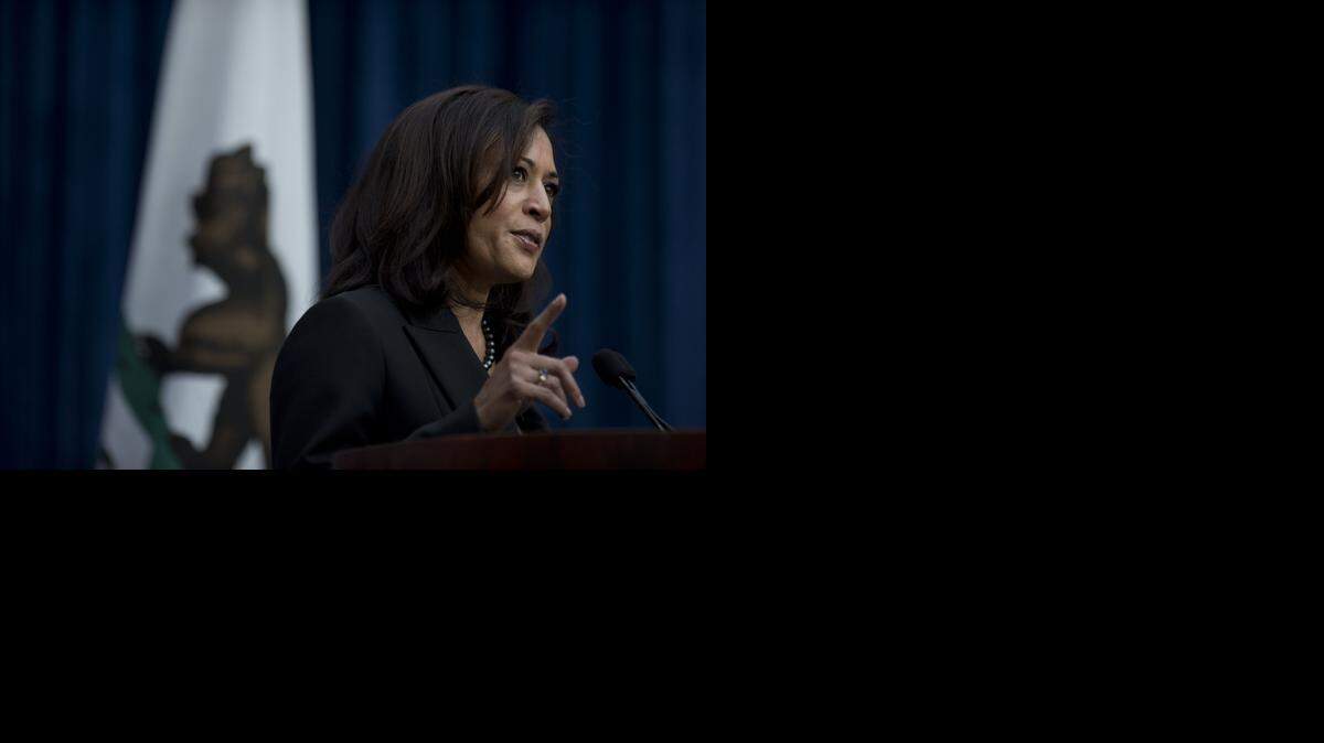 
Attorney General Kamala Harris address the crowd after taking her oath of office at the Crocker Art Museum on Jan. 5, 2015.
