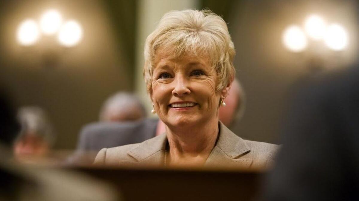 Late Assemblywoman Sharon Runner listens during a join session of the California Assembly and Senate in 2008.