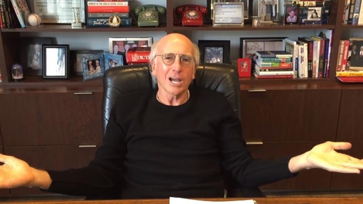 A still from Larry David’s endorsement video.