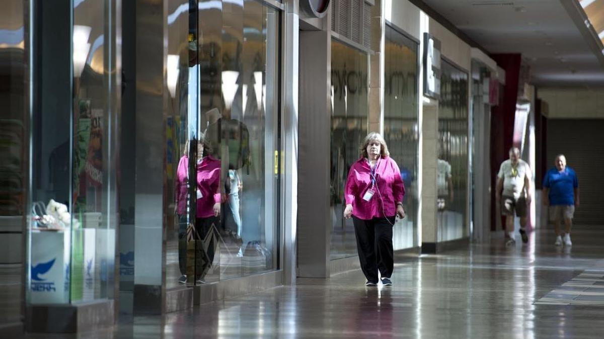 
Nancy Pashugin, 63, of Fair Oaks walks inside the Sunrise Mall Tuesday, July 22, 2014 in Citrus Heights. Elderly walkers take advantage of the constant temperature and safe environment at the Sunrise Mall where they walk most mornings from 8-10 a.m. before the shops open for business.
