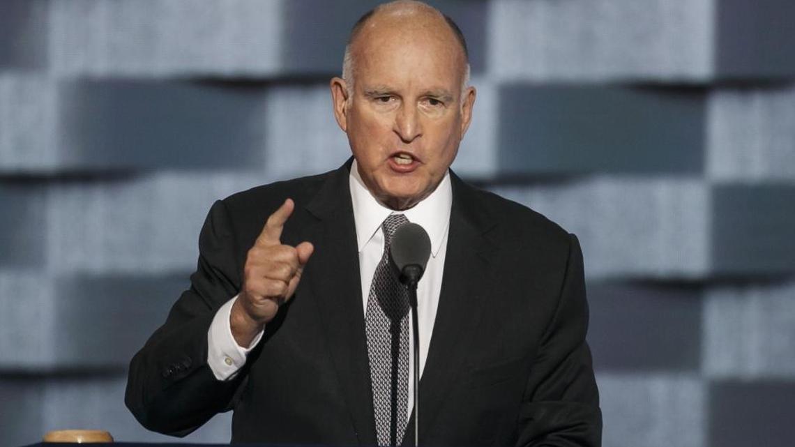 California Gov. Jerry Brown at the 2016 Democratic National Convention in Philadelphia on July 27, 2016.