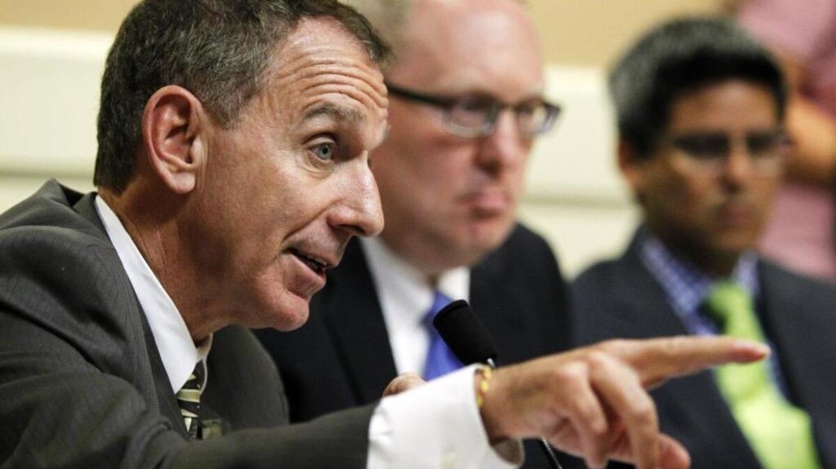 In this file photo, then-Assemblyman Bob Wieckowski asks a question during an oversight hearing on Nov. 6, 2013.