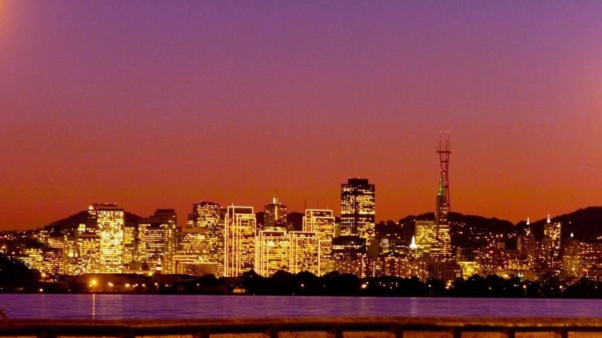 The San Francisco skyline from the Berkeley Marina. A new studyt says San Francisco and its affluent suburbs have the state’s highest ratio of income inequality.