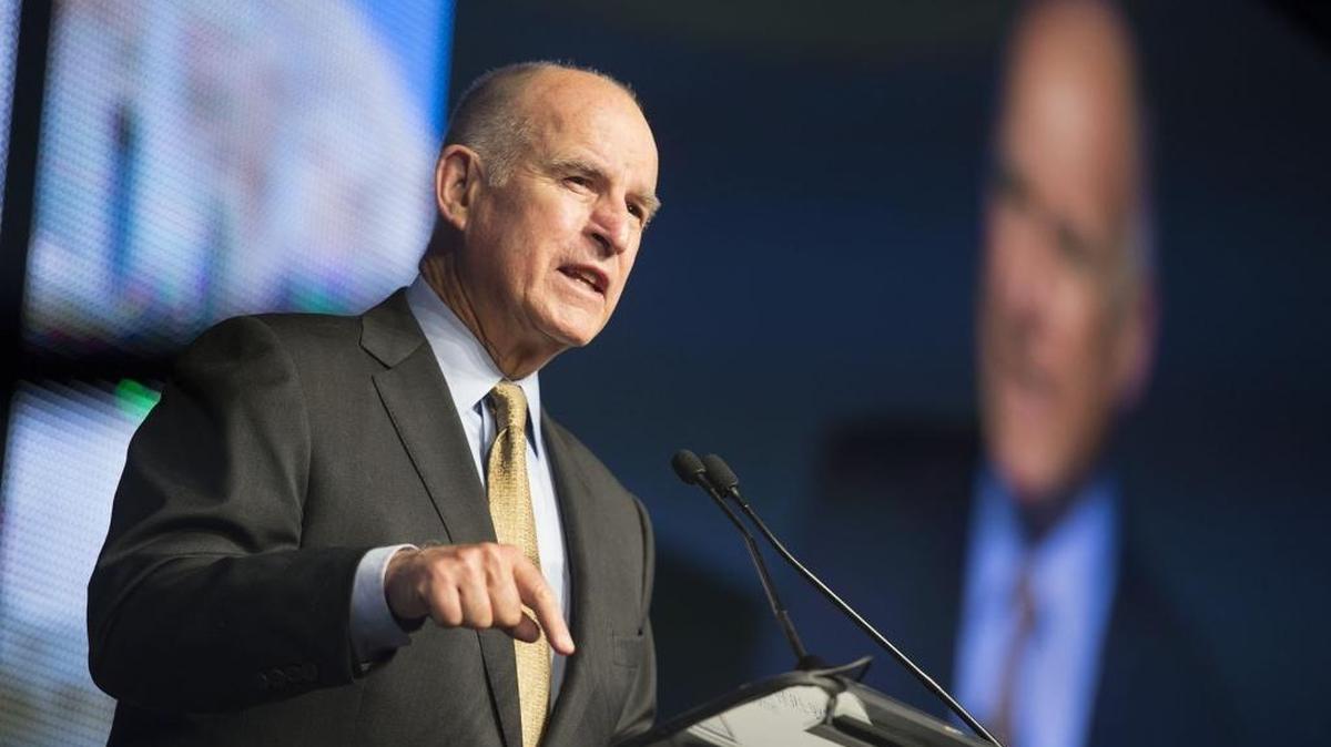 Gov. Jerry Brown speaks at the 91st annual Sacramento Host Breakfast at the Sacramento Convention Center on May 18, 2016.