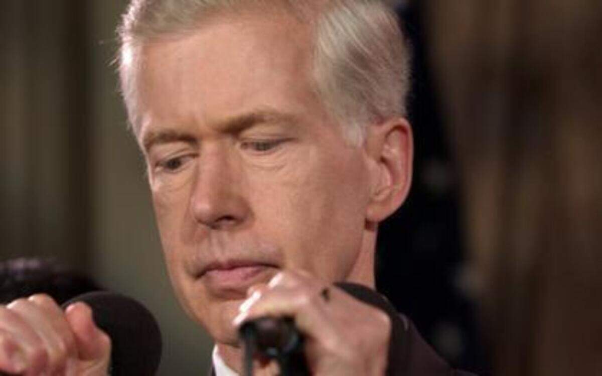 
Former Gov. Gray Davis concedes the special election to recall him at the Millennium Biltmore Hotel in Los Angeles on Oct. 7, 2003.
