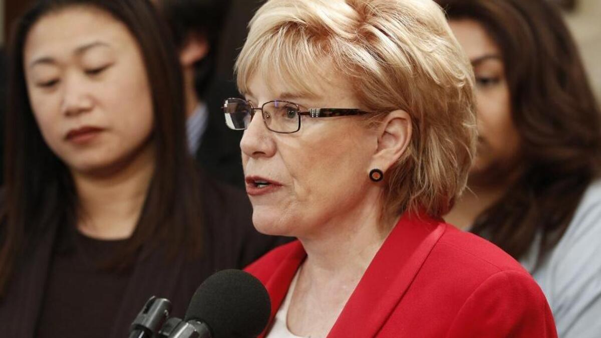 Senate Republican Leader Jean Fuller discusses some of the proposed tax breaks advocated by GOP lawmakers during a news conference on April 26, 2016.