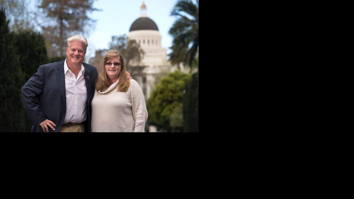 
Julie Griffiths, part of the Republican political consulting firm GOCO Consulting, stands with state Sen. Andy Vidak, R-Hanford, outside the Capitol. Griffiths’ firm managed the ground operations for the re-election of Vidak in 2014.
