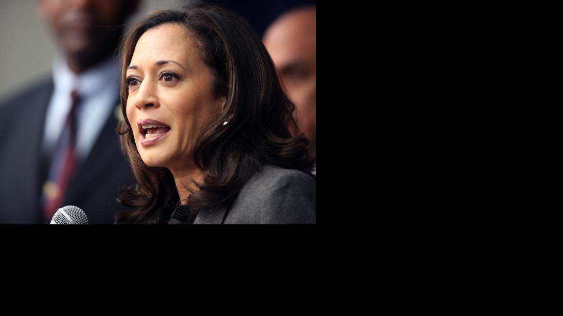 
In this Nov. 16, 2012 file photo, California Attorney General Kamala Harris speaks during a news conference in Los Angeles. 
