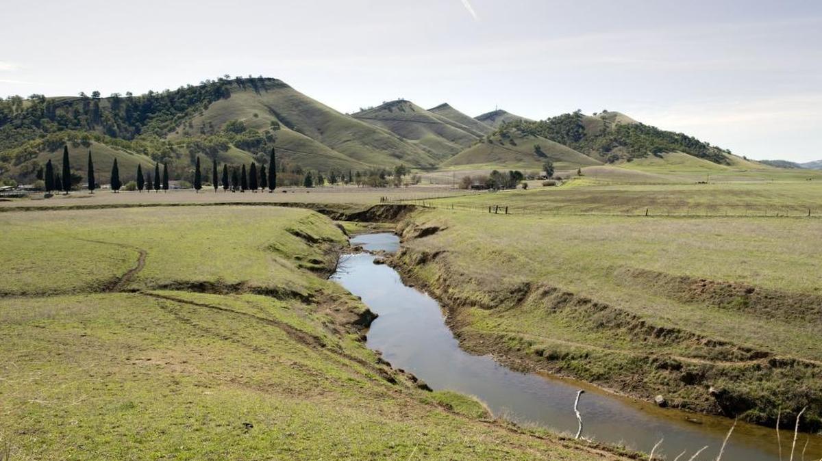 The Sites Reservoir would flood land shown here west of Maxwell, Calif.